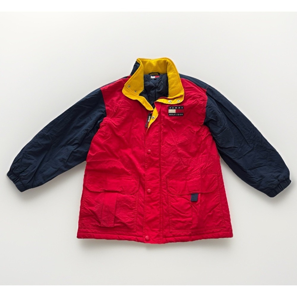 VTG Tommy Hilfiger Down Puffer‎ Winter Coat Parka Jacket Women's-Large-90s-Retro